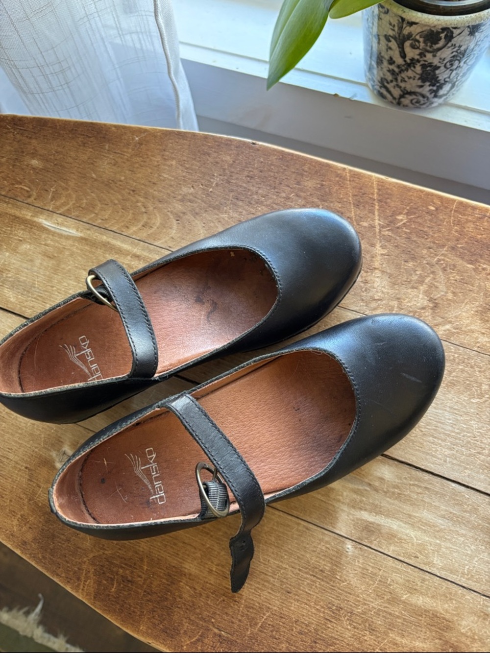 Dansko Black Mary Jane Strap Shoes